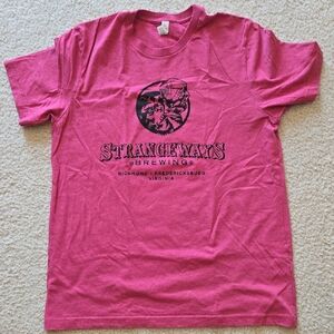 Strangeways Brewing Beer Red Pink Crewneck T-Shirt
